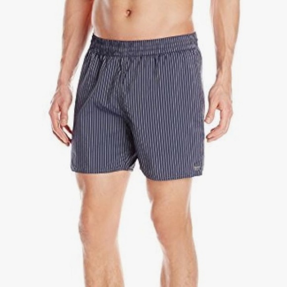 Sauvage California Swim Shorts | Blue Striped | Size S | 100% Nylon - Picture 1 of 10